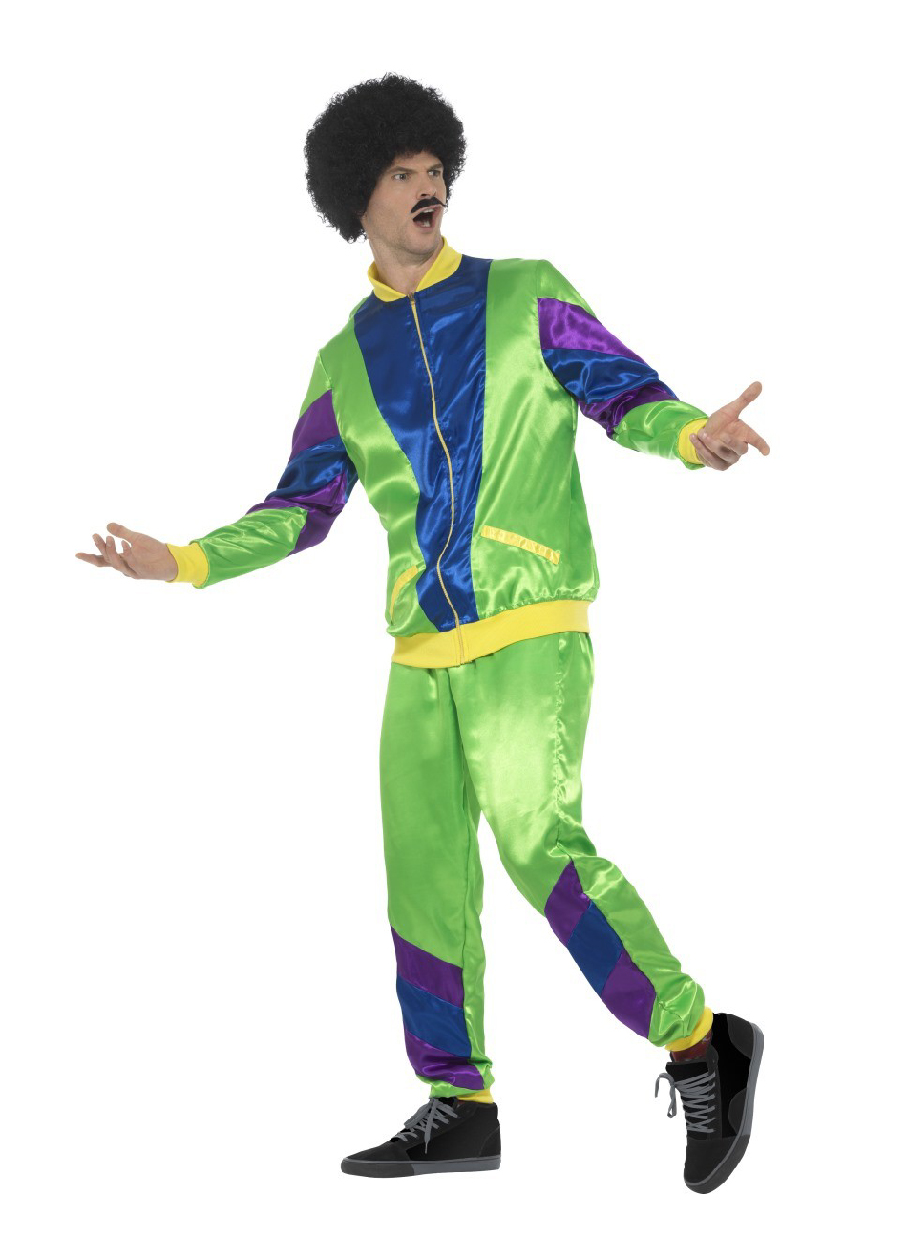 80's Retro Mens Tracksuit (Green) Costume L - Foxxiegal Costumes