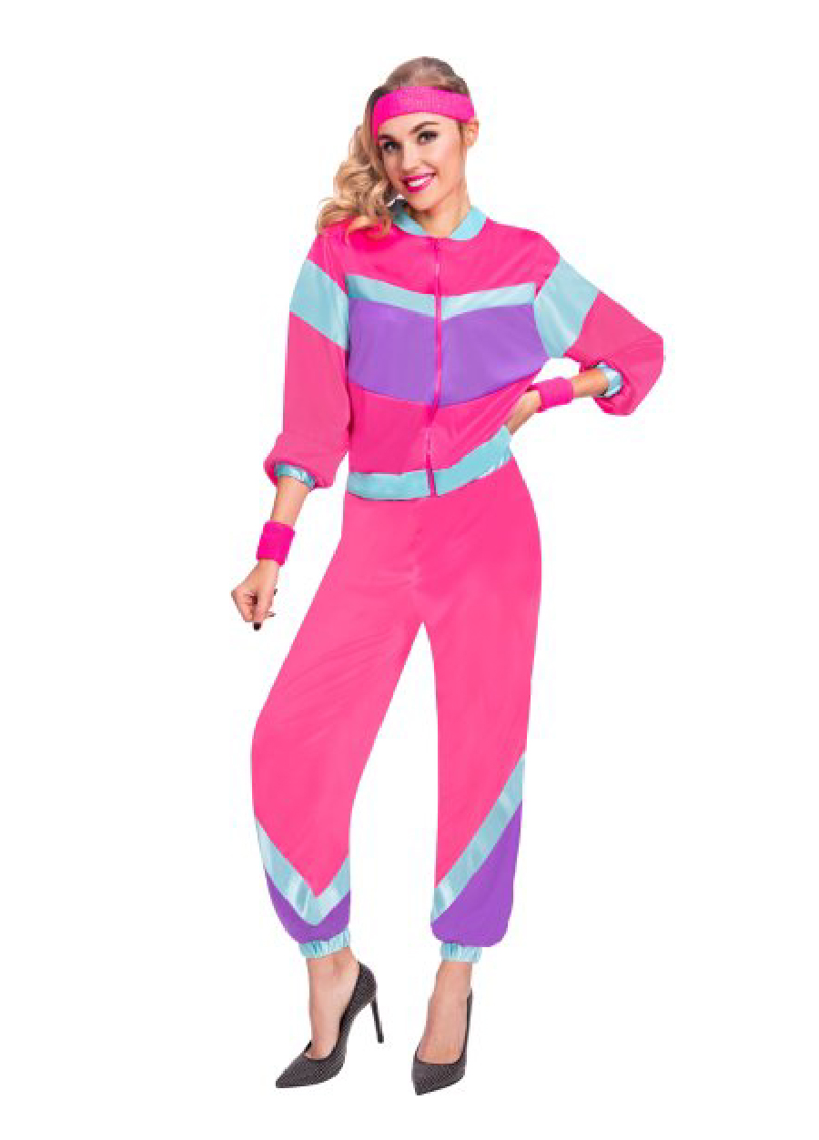 80's Retro Tracksuit (Pink #2) 10-12 - Foxxiegal Costumes