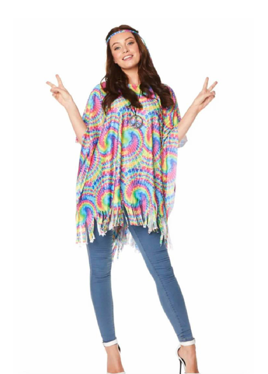 60's Hippie Poncho (#2) One Size - Foxxiegal Costumes